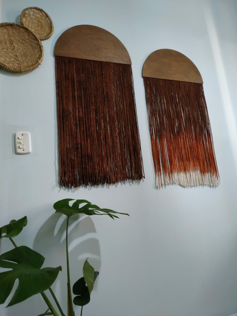 Painel Meia lua Macramê 2 degradê marrom
